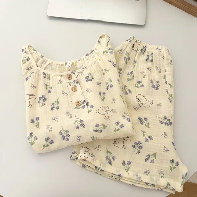 顶瓜瓜 夏季女舒适休闲亲肤短袖短裤家居服睡衣套装 女款