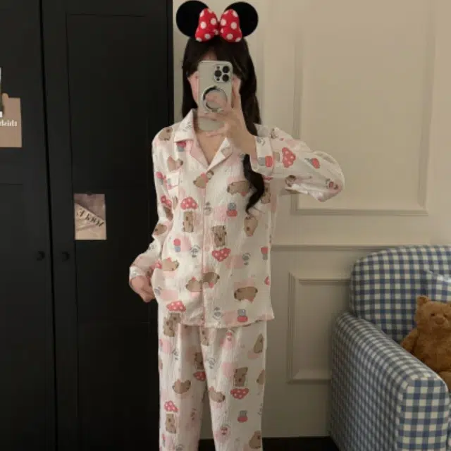 顶瓜瓜 夏季女透气简约休闲亲肤柔软面料家居服睡衣套装 女款