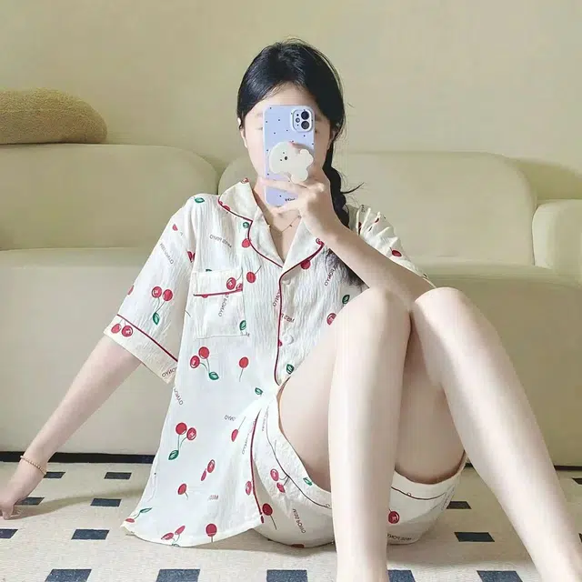 顶瓜瓜 夏季女时尚透气清新休闲设计家居服睡衣套装 女款