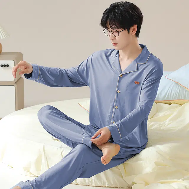 顶瓜瓜 亲肤面料宽松版型简约舒适可外穿家居服睡衣套装 男女同款