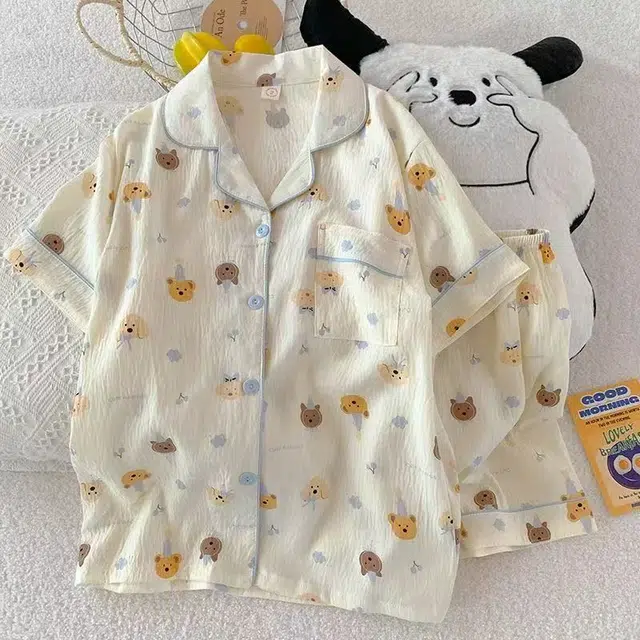 顶瓜瓜 家居休闲舒适简约卡通小狗印花服睡衣礼盒 女款