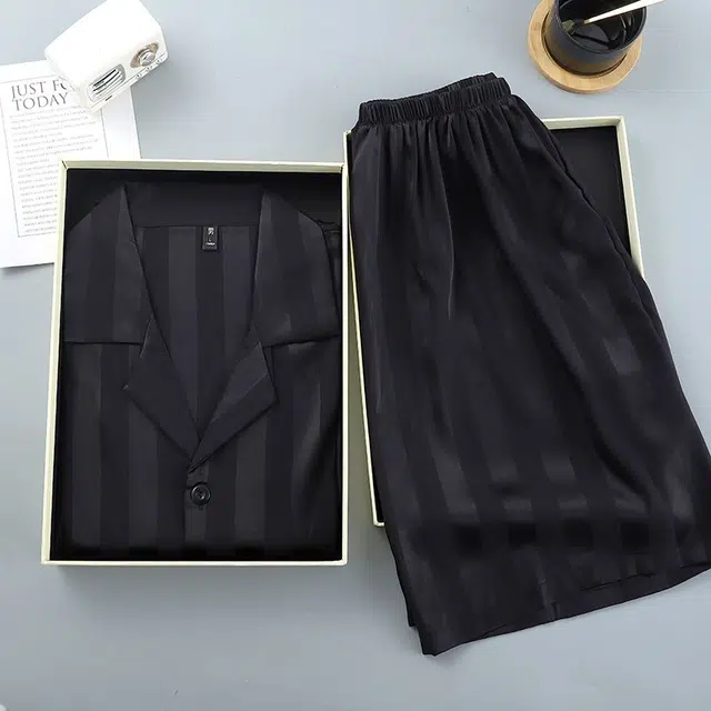 顶瓜瓜 夏季男透气舒适简约休闲轻便家居服睡衣套装 男款