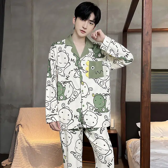 顶瓜瓜 家居男舒适面料时尚设计休闲服睡衣套装 男款