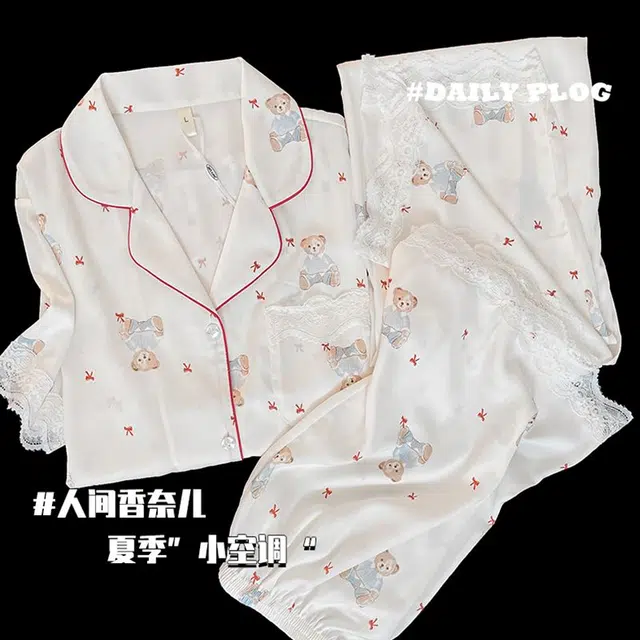 顶瓜瓜 夏季女透气轻盈舒适亲肤面料家居服睡衣套装 女款