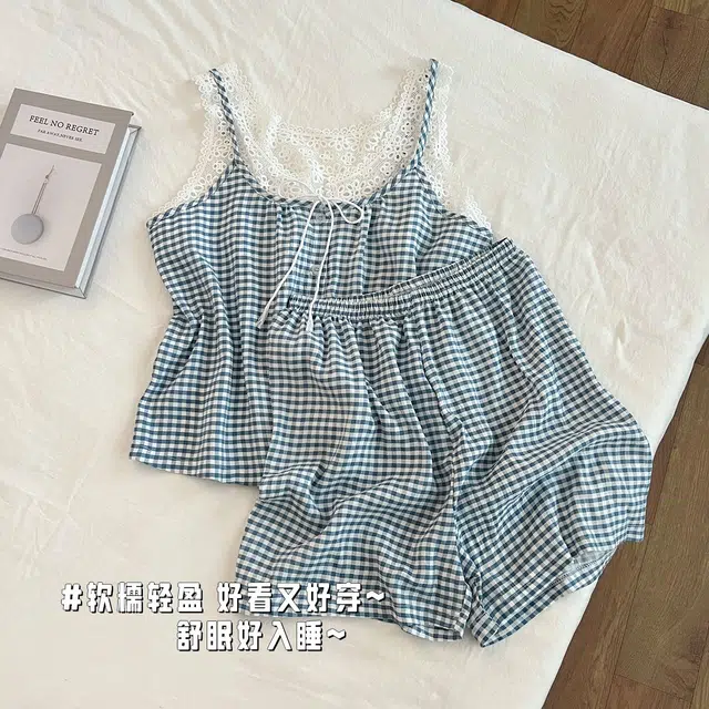 顶瓜瓜 夏季女简约休闲设计家居服睡衣套装 女款