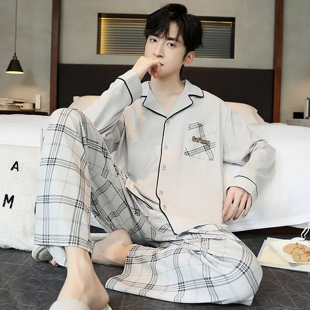 顶瓜瓜 夏季男舒适亲肤透气面料家居服睡衣套装 男款