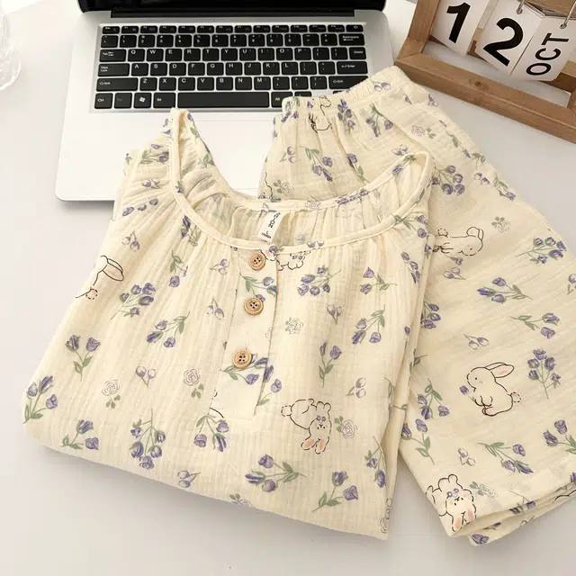 顶瓜瓜 夏季女舒适休闲亲肤短袖短裤家居服睡衣套装 女款