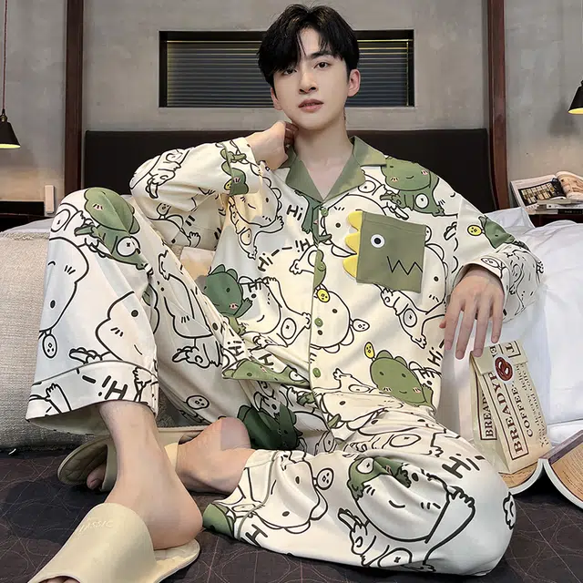 顶瓜瓜 家居男舒适面料时尚设计休闲服睡衣套装 男款