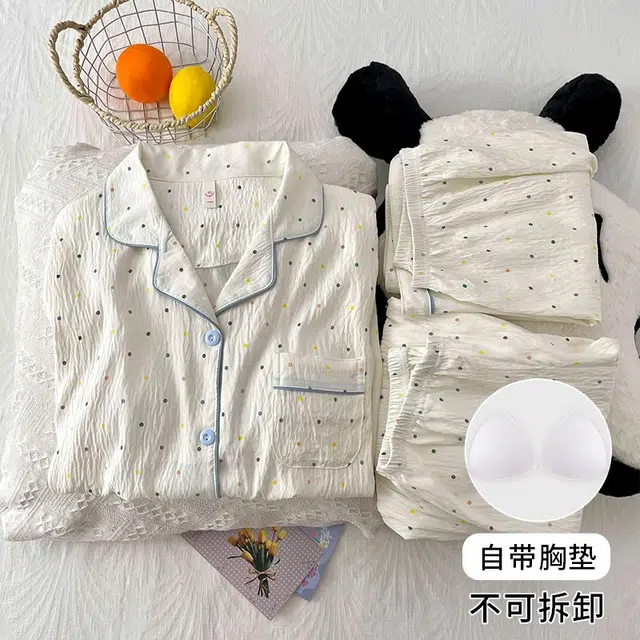 顶瓜瓜 夏季女透气简约休闲设计三件套家居服睡衣礼盒 女款