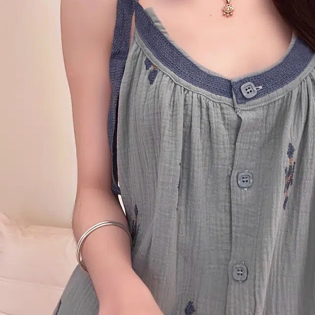 顶瓜瓜 夏季女透气简约休闲舒适亲肤清新家居服睡衣套装 女款