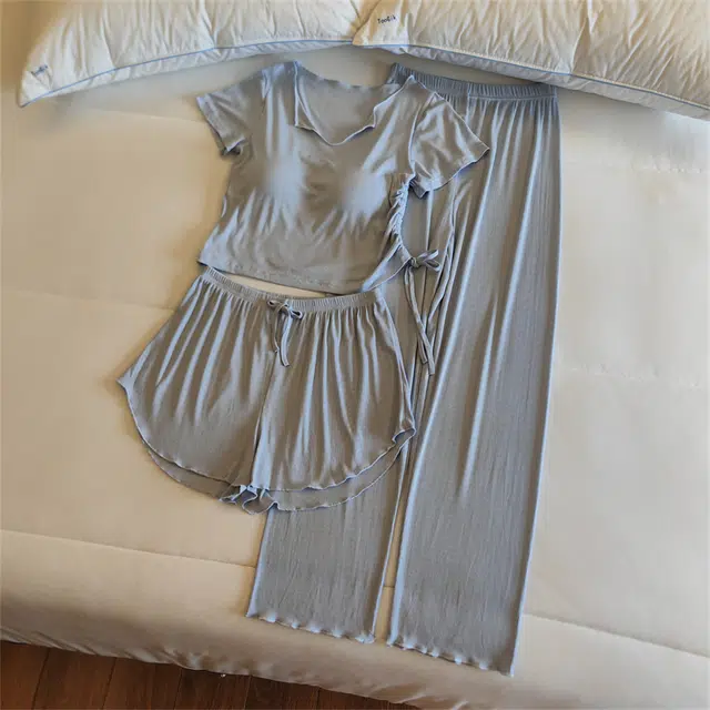 顶瓜瓜 夏季女舒适休闲宽松时尚家居服睡衣套装 女款