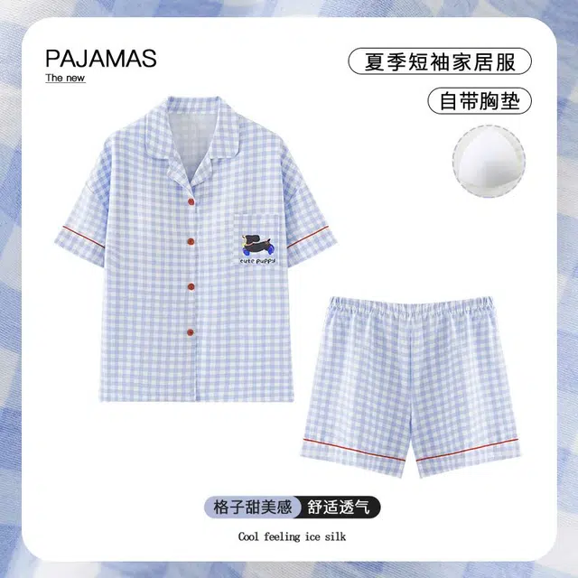 顶瓜瓜 透气舒适亲肤简约宽松款式家居服睡衣套装 女款