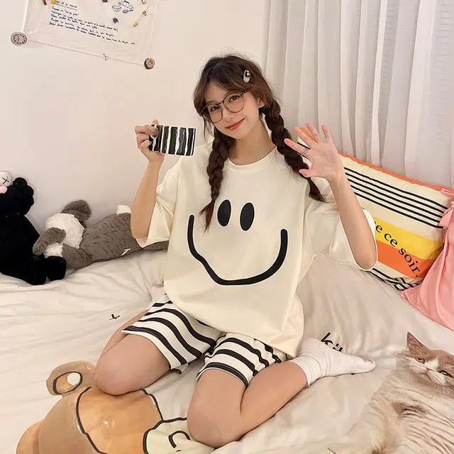 顶瓜瓜 透气休闲轻松舒适设计家居服睡衣套装 女款