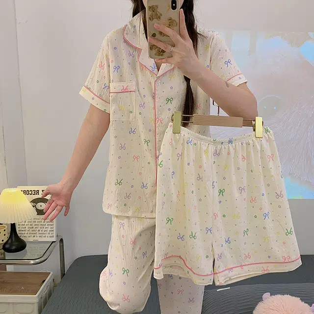 顶瓜瓜 休闲舒适简约家居服夏季睡衣套装 女款