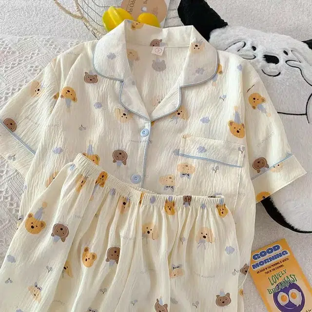 顶瓜瓜 家居休闲舒适简约卡通小狗印花服睡衣礼盒 女款