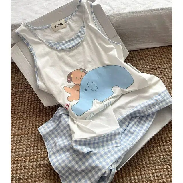 顶瓜瓜 家居卡通大象图案休闲亲肤舒适面料服睡衣礼盒 女款