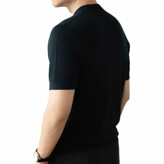 比利斯山羊 纯色圆领百搭薄款短袖毛衣 男款