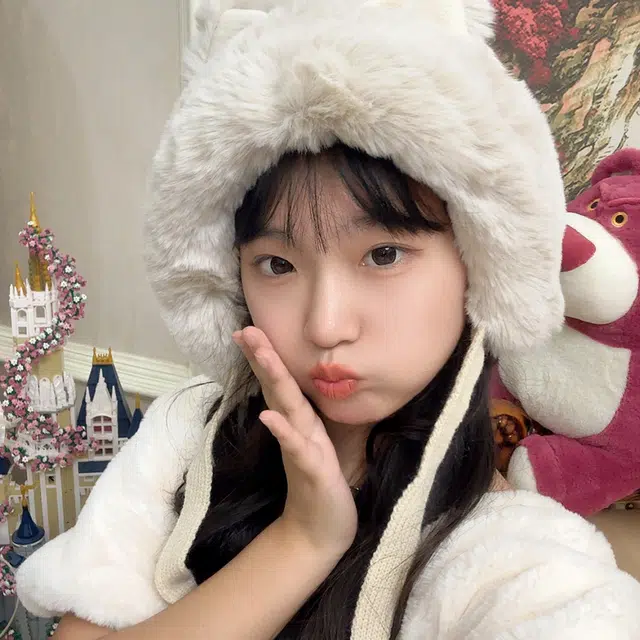 俞兆林 日系甜美可爱狐狸耳朵绑带套头护耳 腈纶 绒线帽 女款