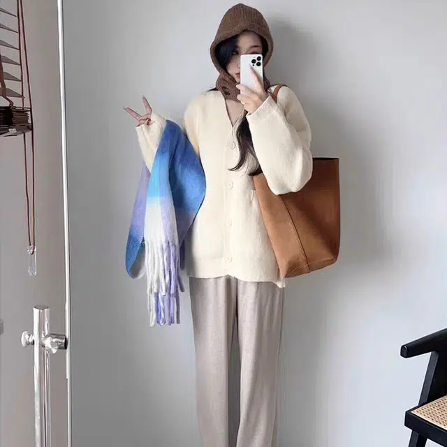 俞兆林 超显白出片氛围感圈圈纱加厚格子 聚酯纤维 绒线围巾 男女同款情侣款