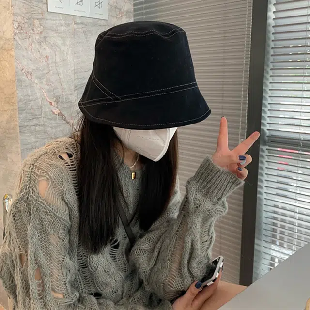 俞兆林 日系素颜遮脸纯色休闲百搭洋气不想说话高冷风盆帽户外出行防晒遮阳大头围显脸小水桶帽 聚酯纤维 渔夫帽 男女同款情侣款