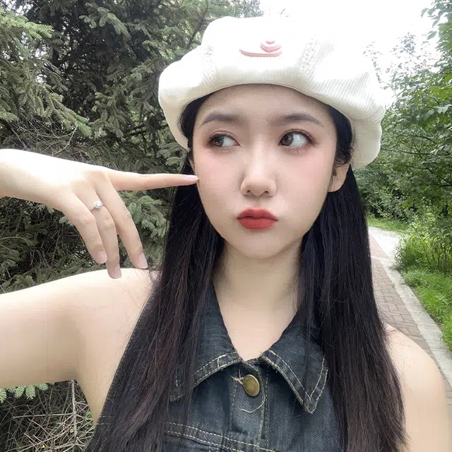 俞兆林 日系甜美爱心多巴胺元气薄款春夏出游学生时尚百搭显脸小画家帽 腈纶 贝雷帽 女款