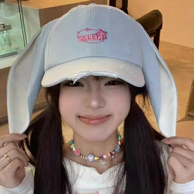俞兆林 日系可爱兔子长耳朵甜美百搭户外出行防晒遮阳时尚潮流学生拍照大头围显脸小 棉 鸭舌帽 女款