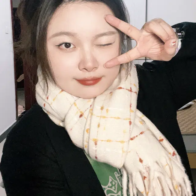 俞兆林 高级感保暖复古时尚格子长款披肩防寒围脖 绒线围巾  男女同款情侣款