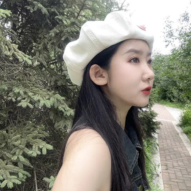 俞兆林 日系甜美爱心多巴胺元气薄款春夏出游学生时尚百搭显脸小画家帽 腈纶 贝雷帽 女款