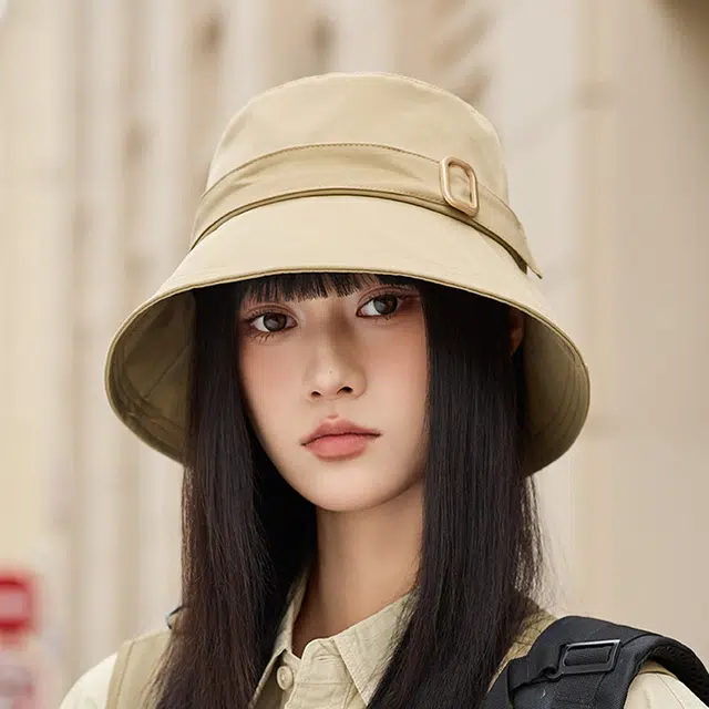 俞兆林 韩式户外露营登山钓鱼简约防晒遮阳帽大帽檐显脸小 聚酯纤维 渔夫帽 男女同款情侣款