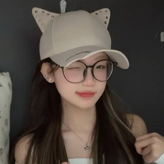 俞兆林 甜美可爱立体小猫户外出游防晒遮阳学生时尚潮流百搭大头围显脸小 棉 鸭舌帽 男女同款情侣款