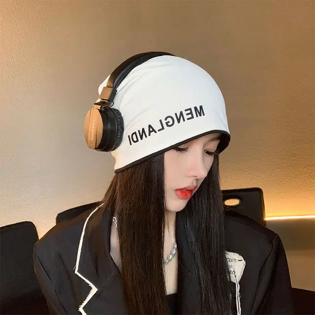 俞兆林 日系百搭英文字母胶标包头冷帽潮流时尚休闲出行简约 棉 绒线帽 男女同款情侣款