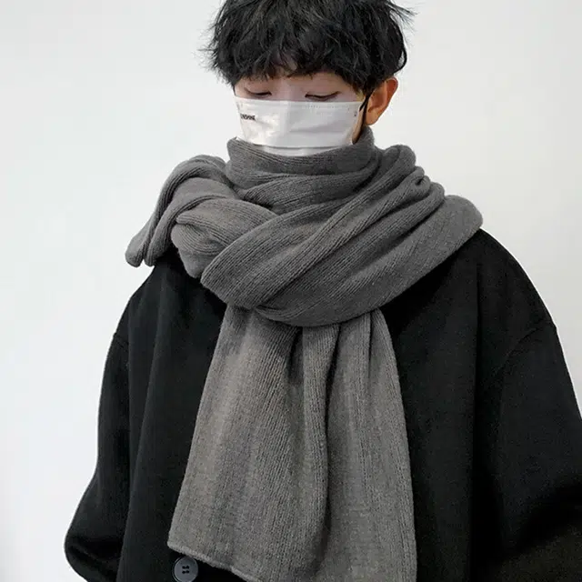 俞兆林 纯色韩版围脖加厚保暖毛线针织披肩 绒线围巾  男女同款情侣款