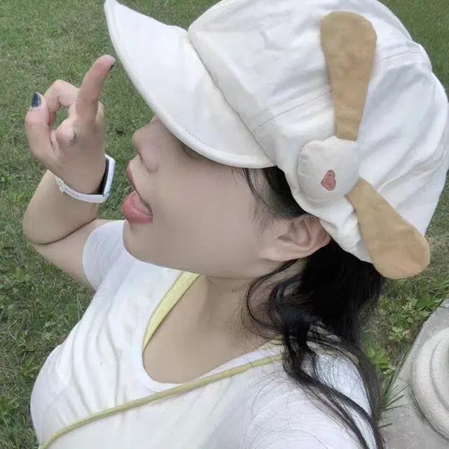 俞兆林 日系甜妹爱心蓓蕾帽夏季百搭大头围显脸小薄款透气画家帽 涤纶 贝雷帽 女款