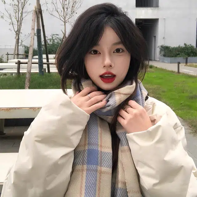 俞兆林 高级感韩系格纹百搭柔软保暖加厚披肩秋冬出行防寒围脖 心动礼盒装 聚酯纤维 绒线围巾 男女同款情侣款