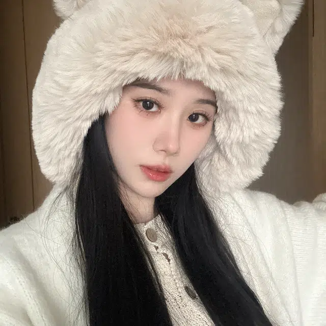 俞兆林 日系甜美可爱狐狸耳朵绑带套头护耳 腈纶 绒线帽 女款