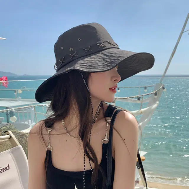 俞兆林 时尚百搭中性骑行显脸小户外登山露营宽檐 涤纶 渔夫帽 男女同款情侣款