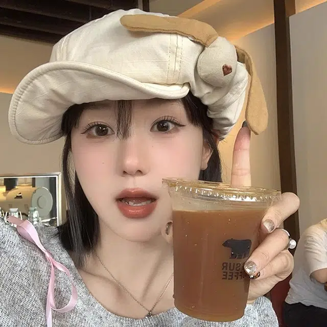 俞兆林 日系甜妹爱心蓓蕾帽夏季百搭大头围显脸小薄款透气画家帽 涤纶 贝雷帽 女款