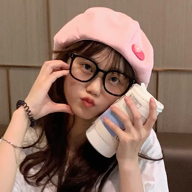 俞兆林 日系甜美爱心多巴胺元气薄款春夏出游学生时尚百搭显脸小画家帽 腈纶 贝雷帽 女款