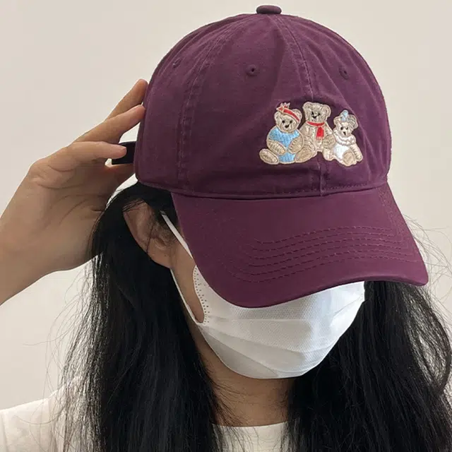 俞兆林 甜美可爱卡通小熊刺绣软顶户外出游时尚潮流百搭大头围显脸小 棉 鸭舌帽 男女同款情侣款