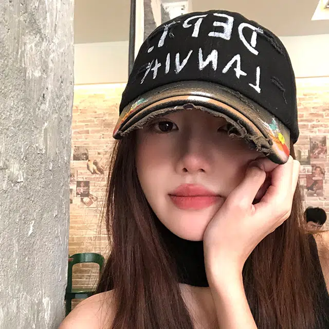 俞兆林 美式嘻哈破洞街头涂鸦软顶户外出游防晒遮阳时尚潮流百搭学生大头围显脸小 棉 鸭舌帽 男女同款情侣款