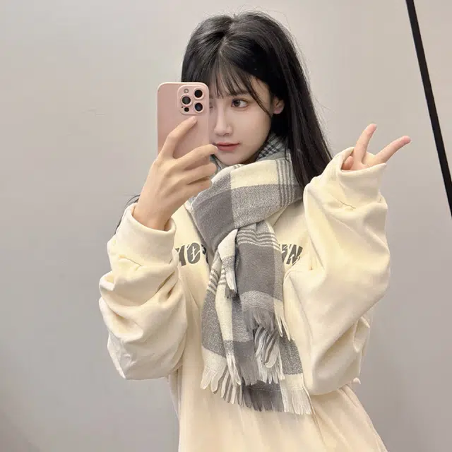 俞兆林 高级感格子披肩时尚百搭保暖  绒线围巾 男女同款情侣款