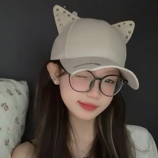 俞兆林 甜美可爱立体小猫户外出游防晒遮阳学生时尚潮流百搭大头围显脸小 棉 鸭舌帽 男女同款情侣款