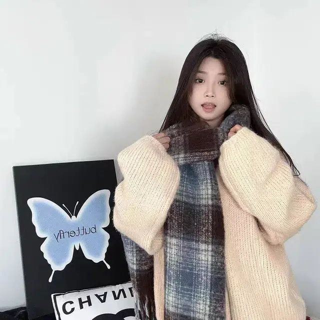 俞兆林 流苏仿羊绒高级感百搭披肩防风保暖围脖  绒线围巾  男女同款情侣款