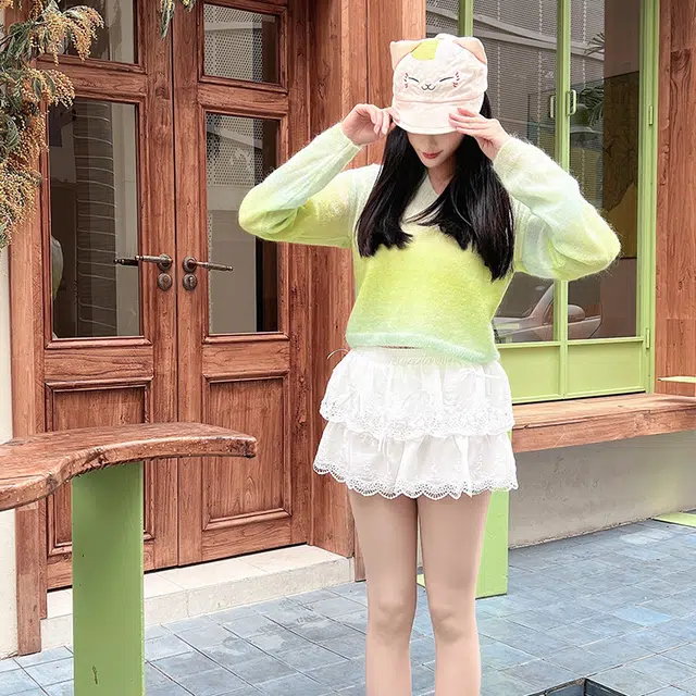 俞兆林 日系可爱猫咪翻檐刺绣户外出游防晒遮阳时尚甜美百搭大头围显脸小 棉 鸭舌帽 男女同款情侣款