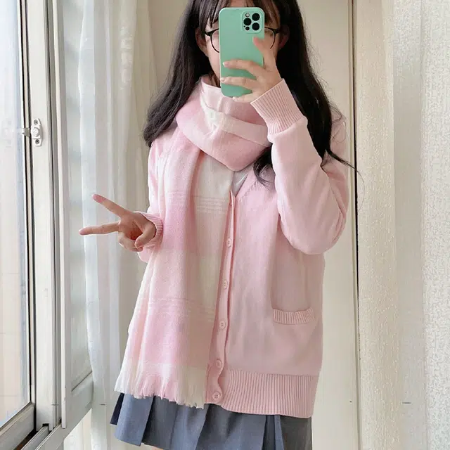 俞兆林 高级感格子披肩时尚百搭保暖  绒线围巾 男女同款情侣款