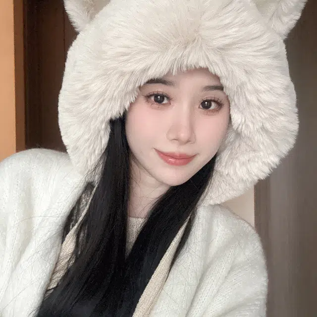 俞兆林 日系甜美可爱狐狸耳朵绑带套头护耳 腈纶 绒线帽 女款