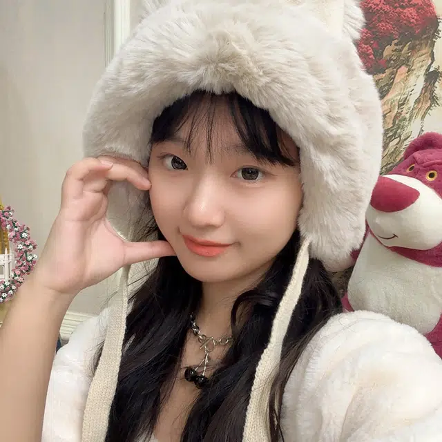 俞兆林 日系甜美可爱狐狸耳朵绑带套头护耳 腈纶 绒线帽 女款