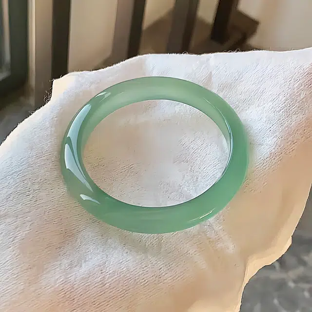 溥畔 新中式国潮复古风高俏色满绿 玛瑙 手镯 女款