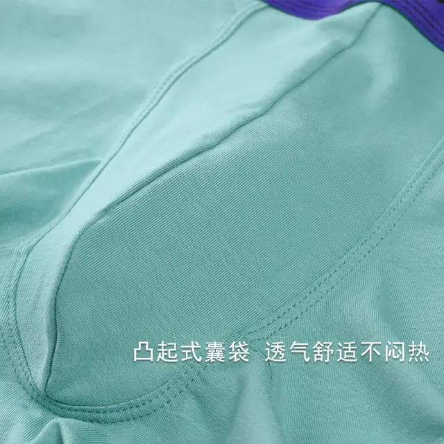 兰缪 纯棉透气渐变无痕舒适时尚多彩清新平角内裤 男款