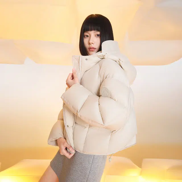 美力城 泡芙面包服短款加厚鹅绒羽绒服 男女同款